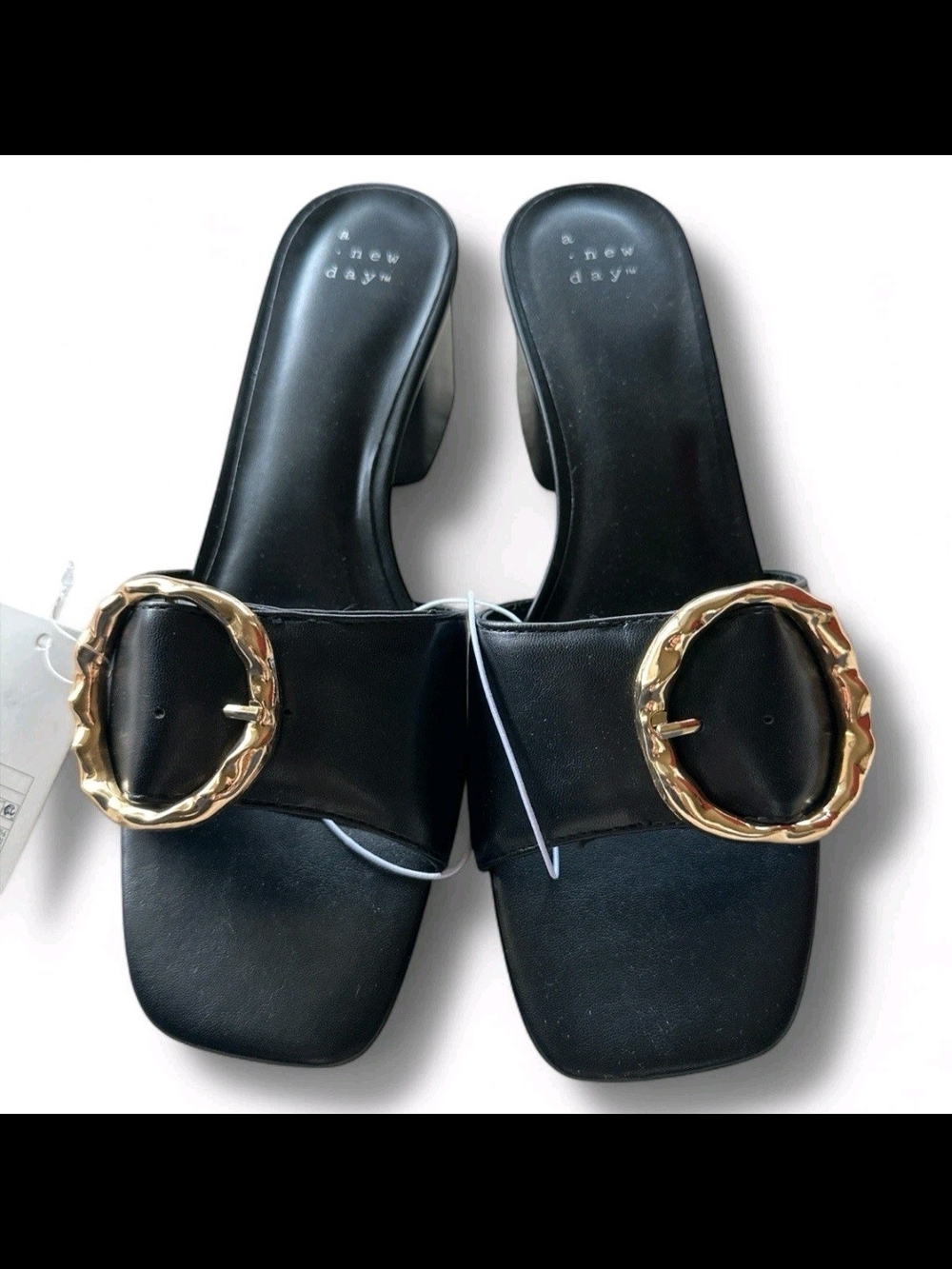 A New Day Women's  Black Diana Buckle Mule Heels (Retail $35) Size 6, 8, & 8.5